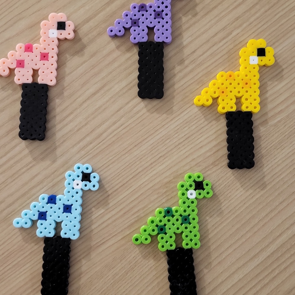 Dinosaur Cupcake Toppers Perler Bead